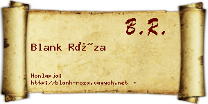 Blank Róza névjegykártya